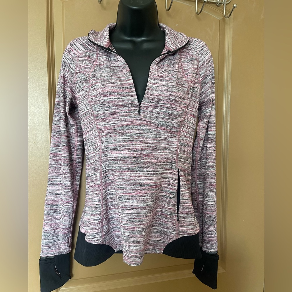 lululemon athletica Heathered Pink & Gray Half-Zip Hoodie